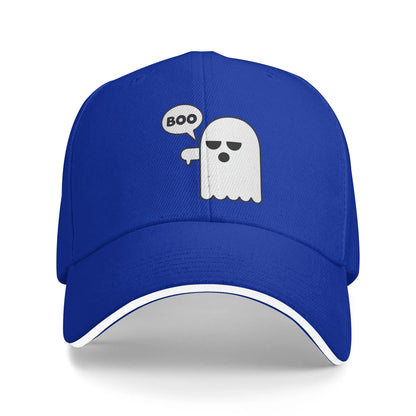 Funny Halloween Booing Ghost Thumbs Down Baseball Cap