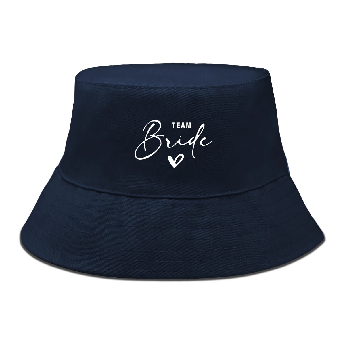 Bucket Hat With White "TEAM Bride" Printed Fisherman Cap