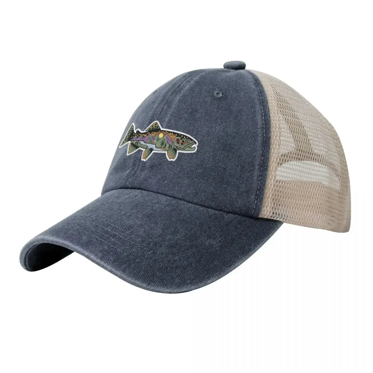 Fish Fashion Unisex Cartoon Snake River Mountain Trout Baseball Cap