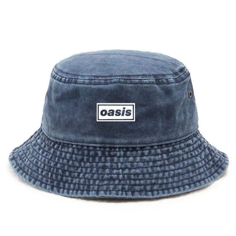 Vintage Oasis Bucket Hat Washed Fishing Hat for Men Women