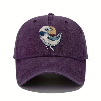 Adjustable Baseball Caps With Surfing And Wave patterns For Both Men And Women