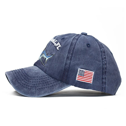 Alphabet Shark Embroidered Baseball Cap For Men And Women