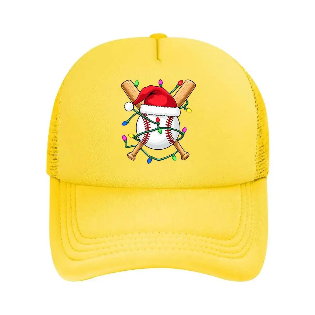 Christmas Baseball Santa Hat Lights 2026 Mesh Baseball Cap