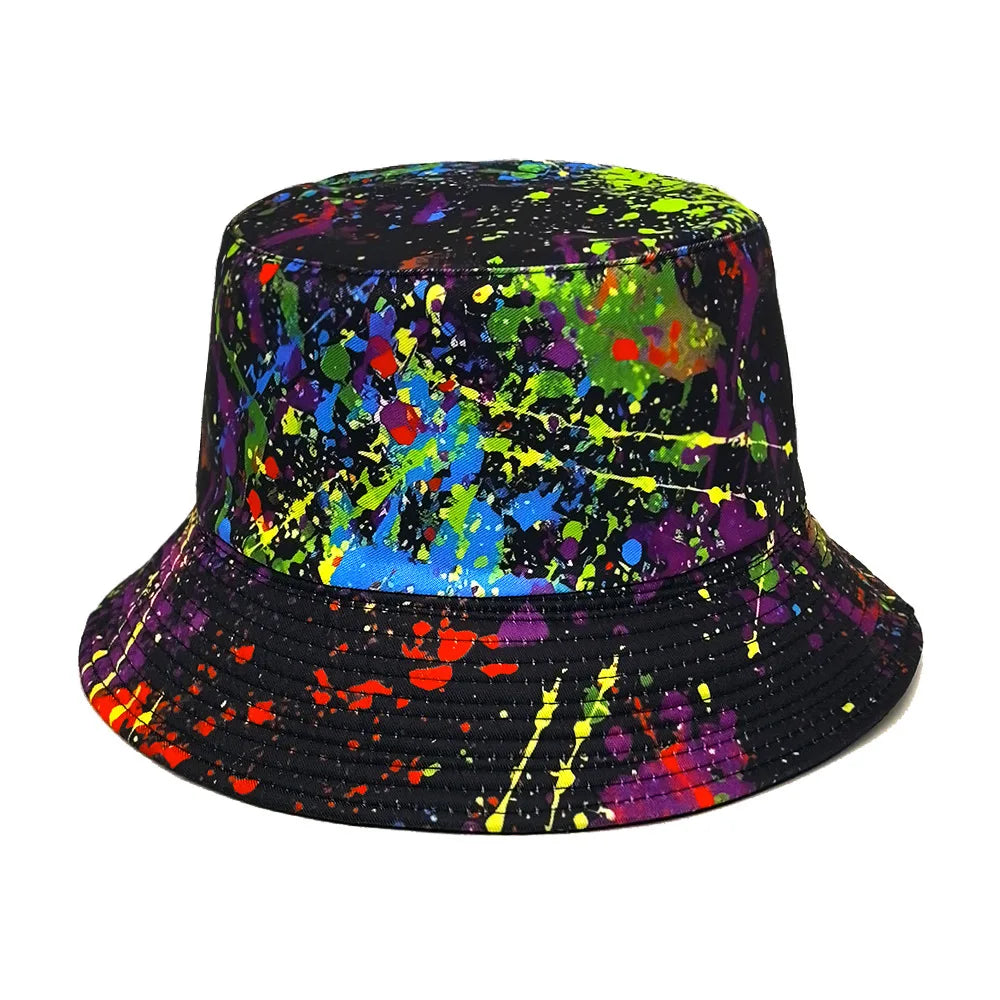 Double-sided Yellow Duck Print Pattern Panama Summer Sunscreen Fisherman Cap Bucket Hat