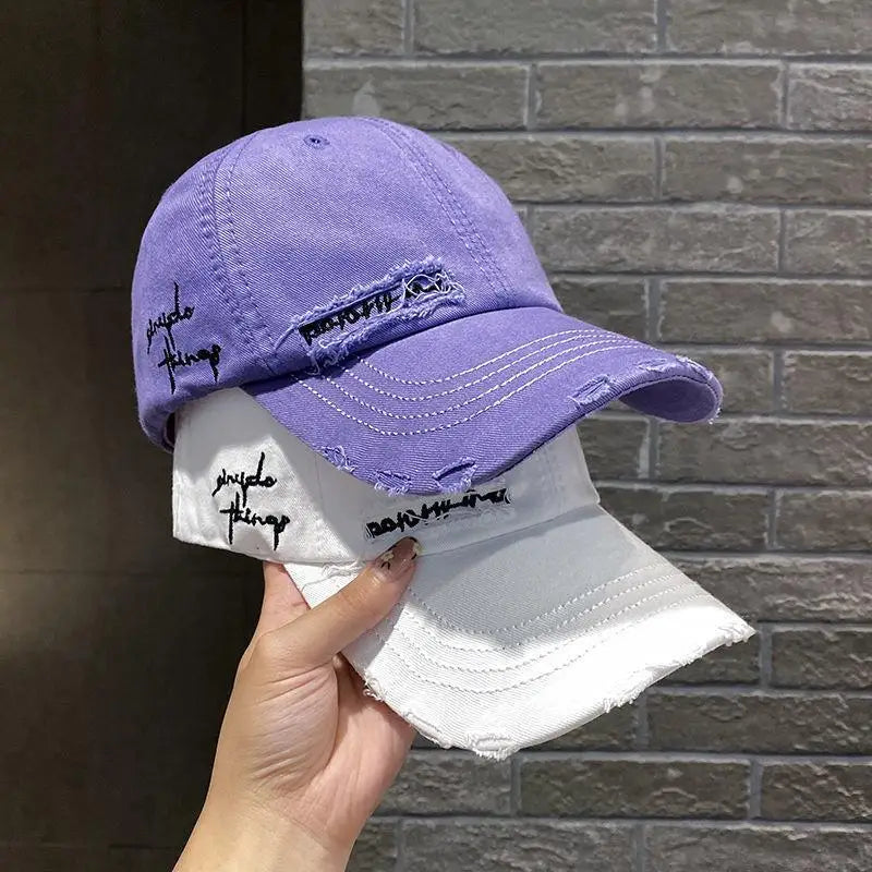 Purple Pleated Baseball cap New 2023 Flat Tongue Hat Baseball Cap For Men and Women