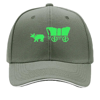 Retro 8 - Bit Pixel Ox Cart Vinyl Sticker Sandwich Baseball Cap