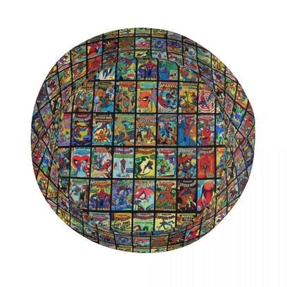 Vintage Superhero Comic Book Collection Pattern Bucket Hat