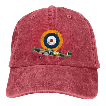 Supermarine Spitfire RAF WW2 Aircraft Plane Flugzeug MKI Delete Baseball Cap Men