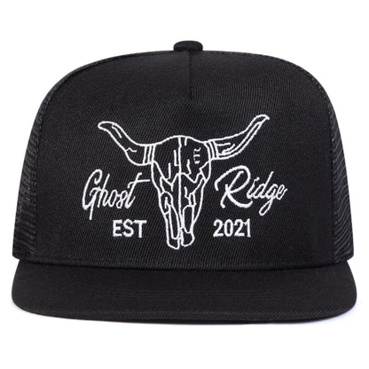 Unisex Ox Head Embroidery Hip-hop Net Hats