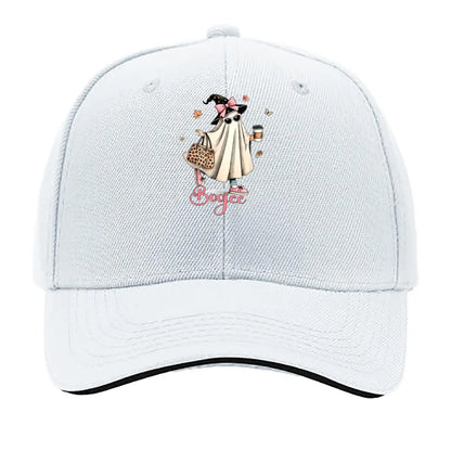 Boojee Halloween Ghost Leopard Bag Coffee Sandwich Baseball Cap
