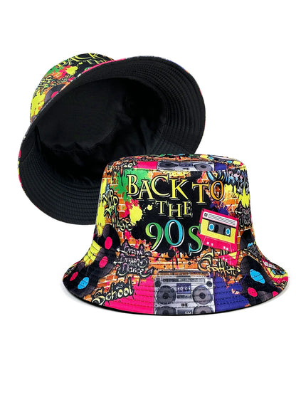 Fashion Retro Graffiti 80s 90s Bucket Hat