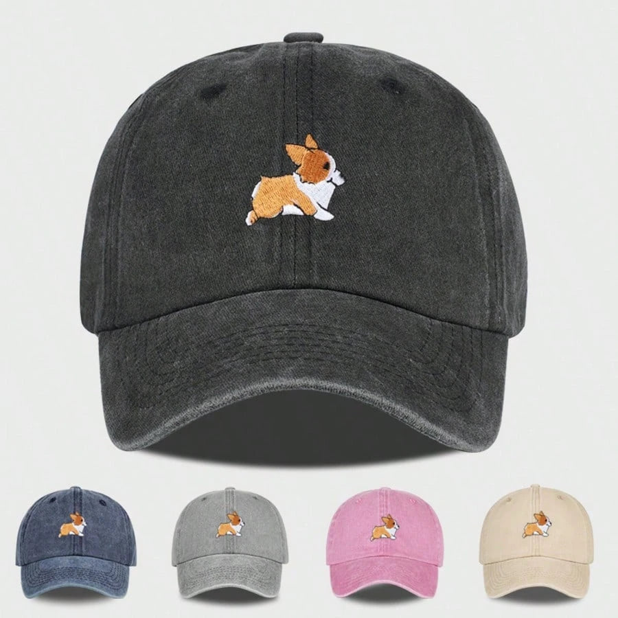 Cute Corgi Embroidered Baseball Cap