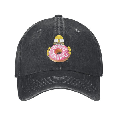 The S-simpson Homer Can't Talk Eating Donut Baseball Cap