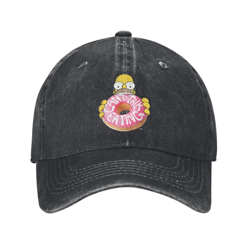The S-simpson Homer Can't Talk Eating Donut Baseball Cap