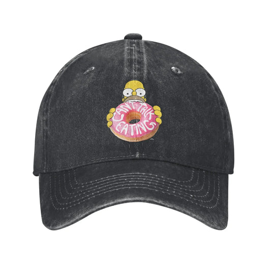 The S-simpson Homer Can't Talk Eating Donut Baseball Cap