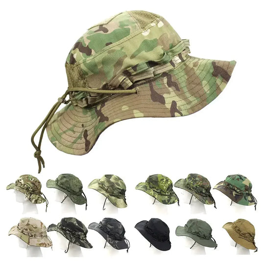 New Tactical Camouflage Bucket Hat Wide Brim Hat Men