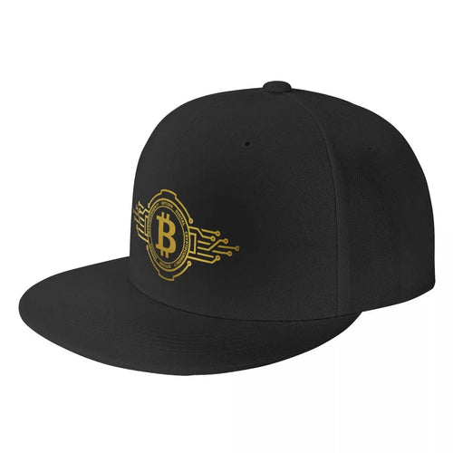 Bitcoin Crypto Currency Traders Gold Coin Snapback Cap Panama Hat