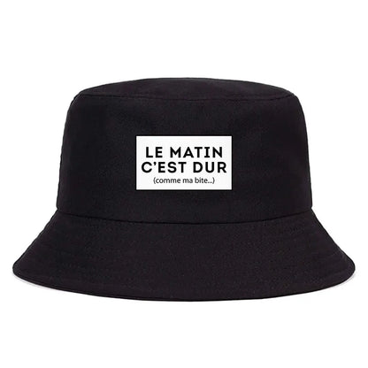 Le Matin C'est Dur Comme Ma Bite Reversible Bucket Hat