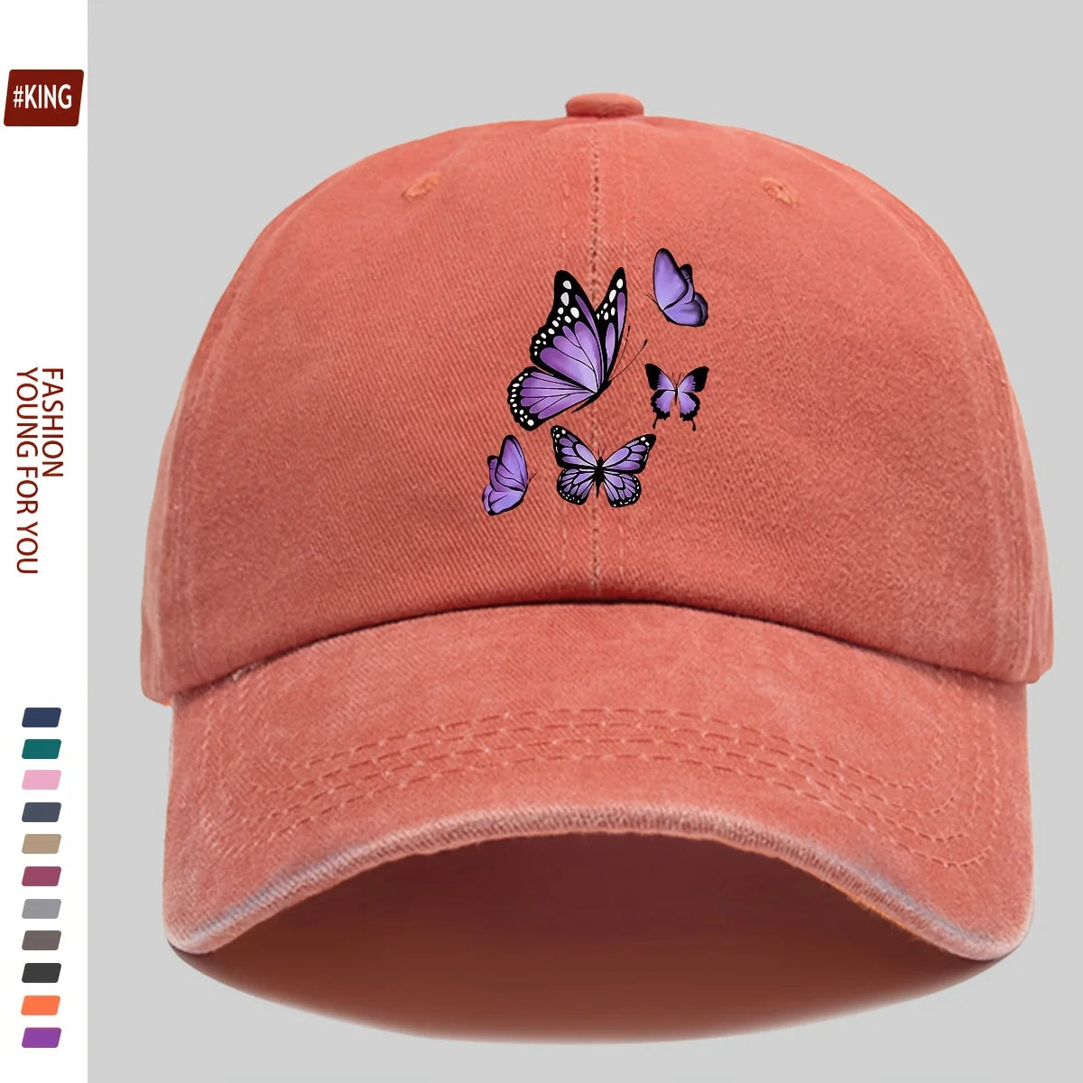 New Simple Versatile Butterfly Print Baseball Cap