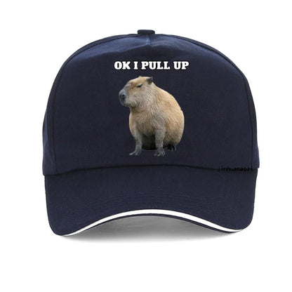 OK I Pull Up Capybara Baseball Cap