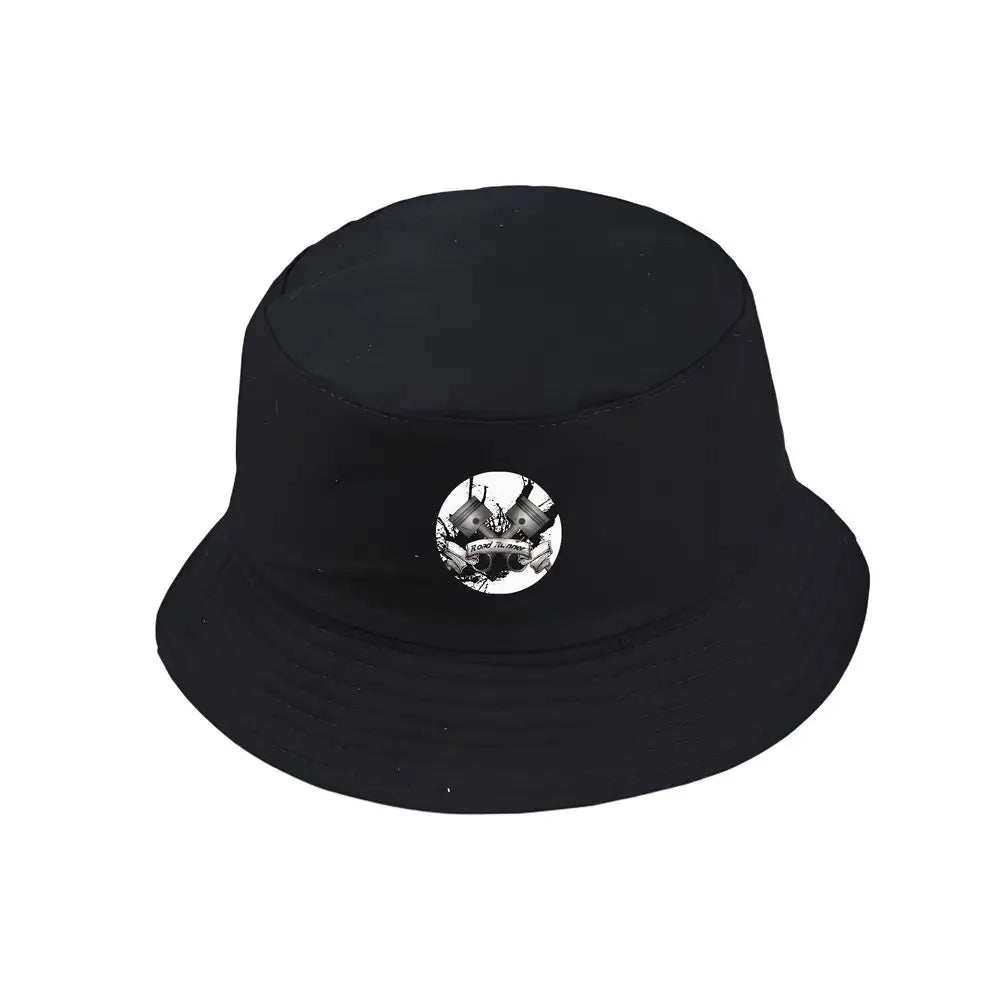 Black Bucket Hat with Cool Print, Summer Fisherman Fishing Hat