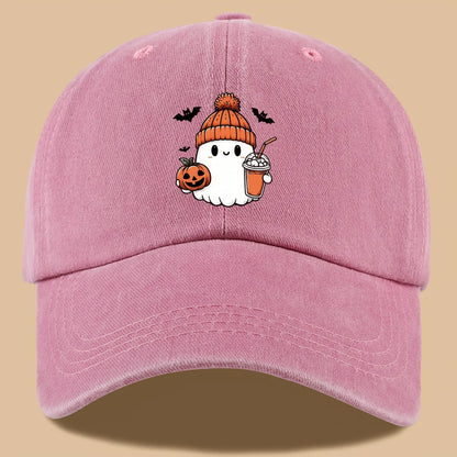 Baseball Cap Cute Ghost Pumpkin Milk Tea