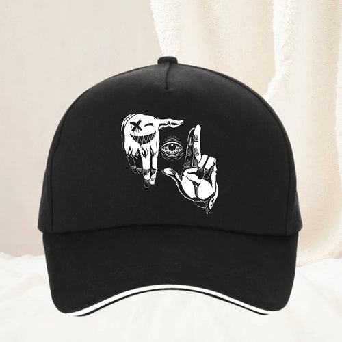 Cartoon Gesture Eye Personalized Pattern Printed Baseball Cap