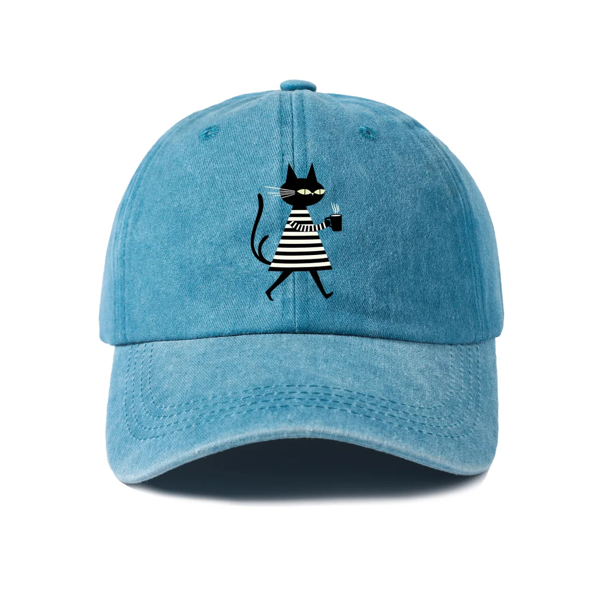 Minimal Black Cat Baseball Cap