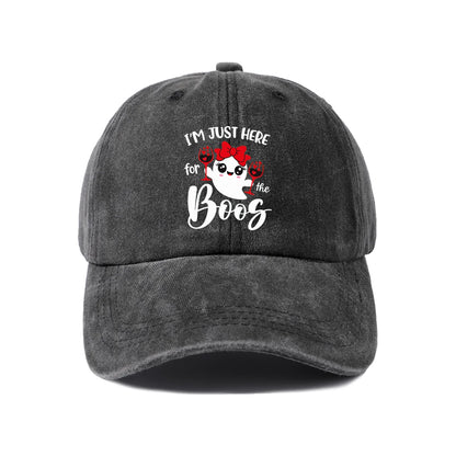 Vintage Washed Ghost Wine Pun Graphic Baseball Cap