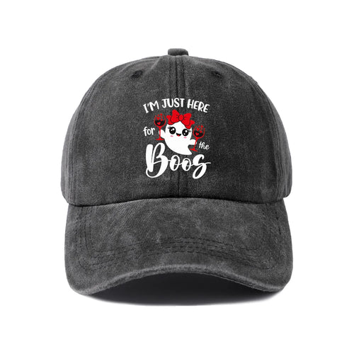 Vintage Washed Ghost Wine Pun Graphic Baseball Cap