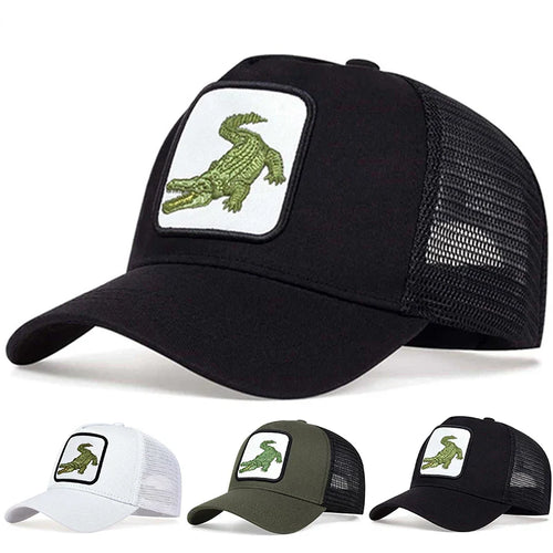 Unisex Crocodile Embroidery Baseball Net Caps