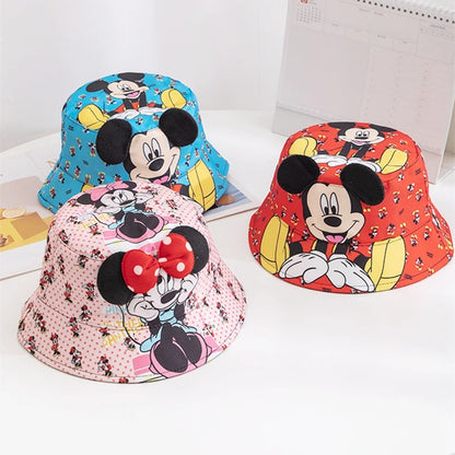New Children's Mickey And Minne Bucket Hat Cartoon Cute Boys Girls Cap