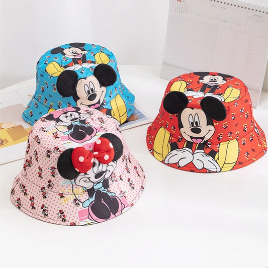 New Children's Mickey And Minne Bucket Hat Cartoon Cute Boys Girls Cap