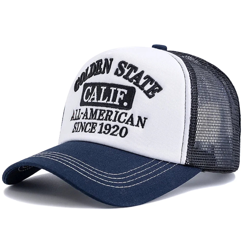Golden State California Embroidered Mesh Baseball Cap