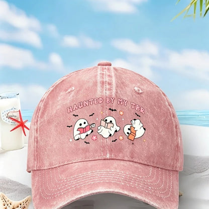 Reading Ghost Print Haunted By My TBR Unisex Baseball Cap