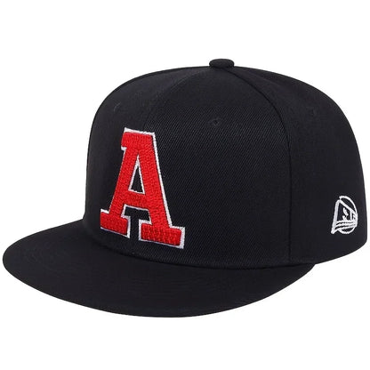 Unisex A Letter Embroidery Hip-hop Hats Snapback Caps