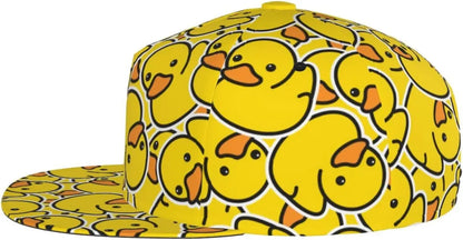 Cute Duck Print Baseball Cap Adjustable Unisex Cute Duck Snapback Cap