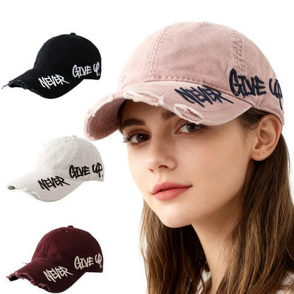 American-Style Frayed Hole-Sided Three-Dimensional Baseball Cap