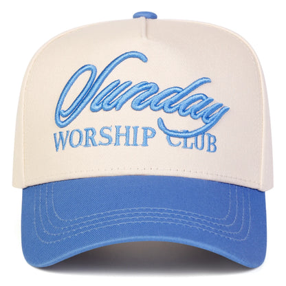 Unisex SUNDAY WORSHIP CLUB Embroidery Baseball Caps