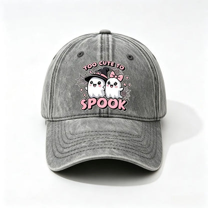 Baseball Cap Too Cute To Spook Cute Ghost Print