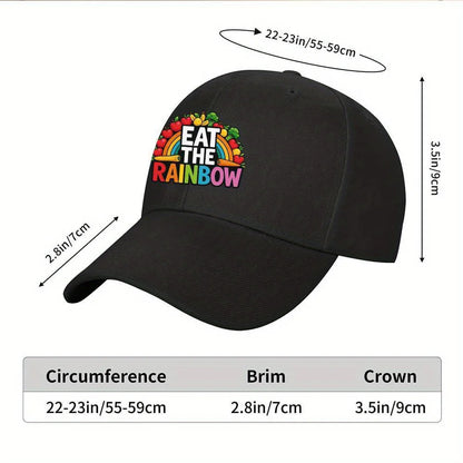 Eat The Rainbow Vegetables Fruits Graphic Baseball Cap
