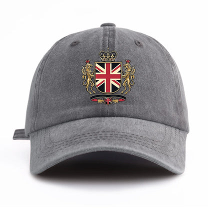 UK Print Washed Baseball Cap For Adults