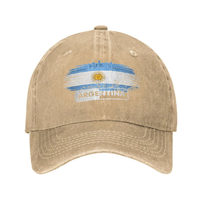 Argentina Flag Washed Baseball Cap