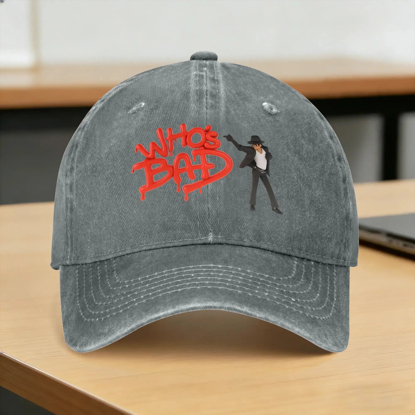 Washed Baseball Cap MJ Who is Bad Michaels Jacksons Baseball Caps