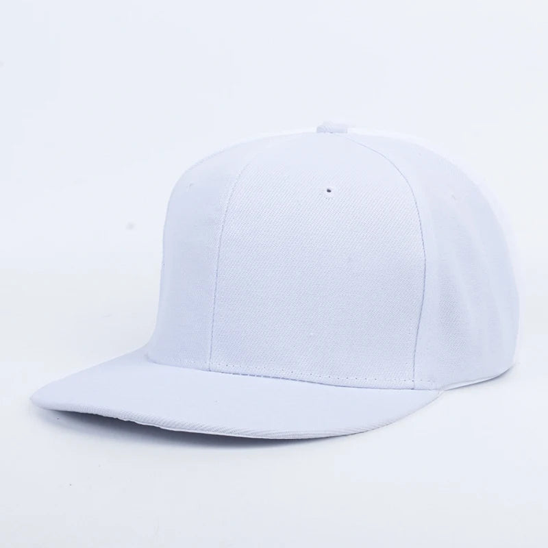 Solid Color Flat Brim Adjustable Hip Hop Men Snapback Cap