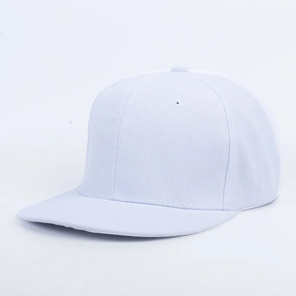 Solid Color Flat Brim Adjustable Hip Hop Men Snapback Cap