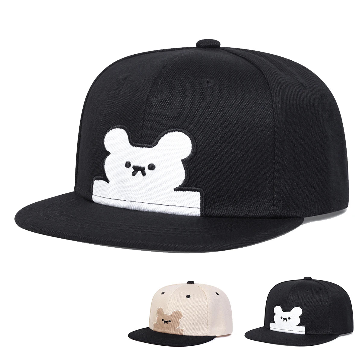 Children Little Bear Embroidery Baseball Caps Hip Hop Hats