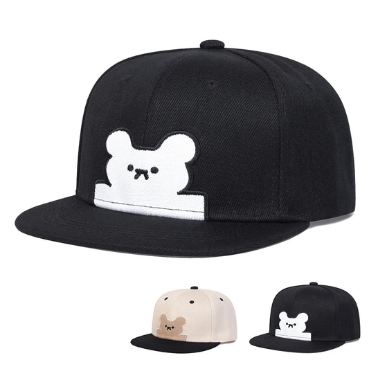 Children Little Bear Embroidery Baseball Caps Hip Hop Hats