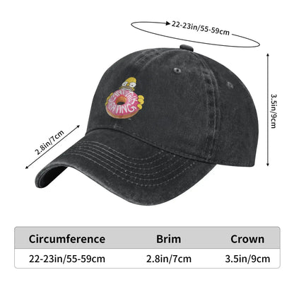 The S-simpson Homer Can't Talk Eating Donut Baseball Cap