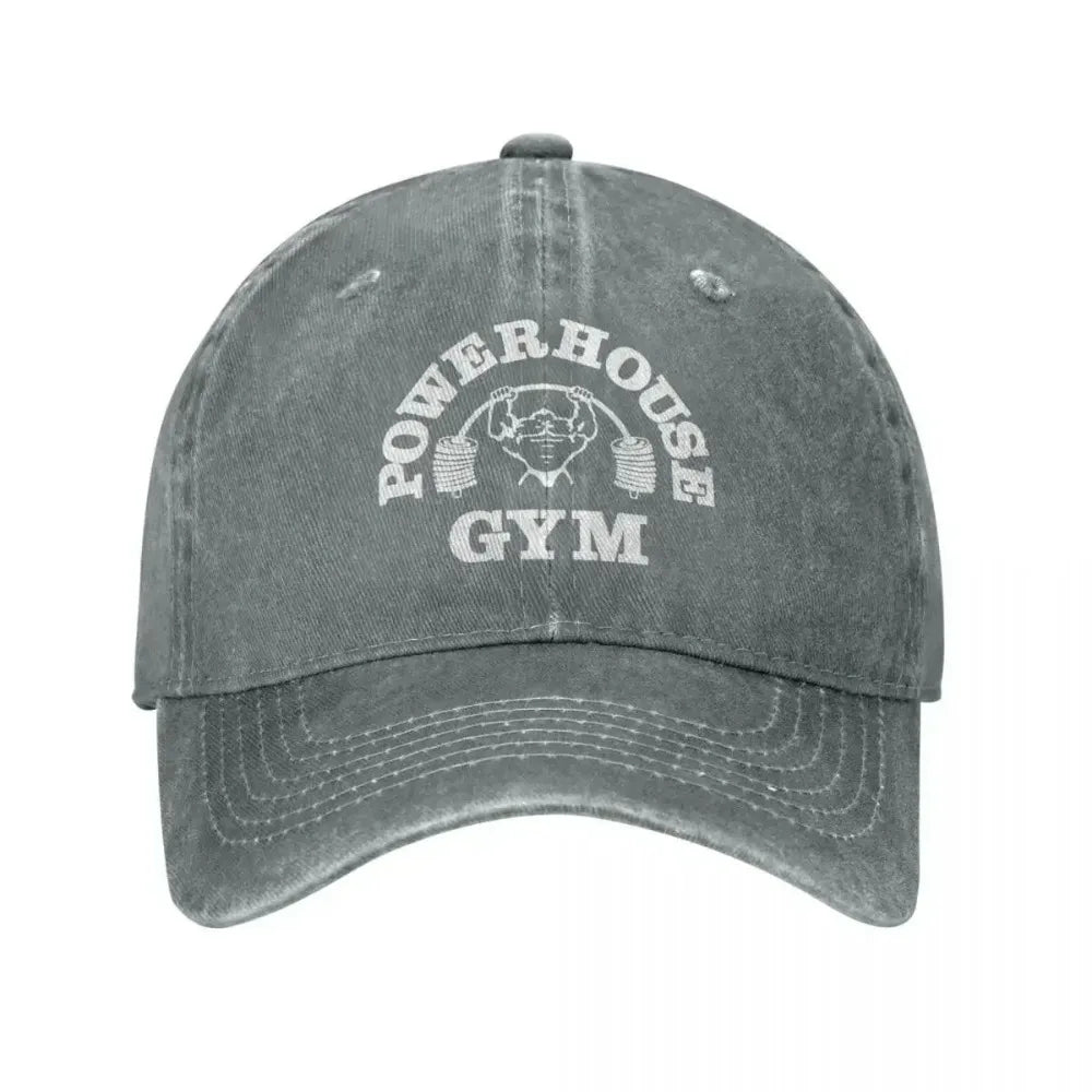 Classic Denim Powerhouse Gym Baseball Caps For Men Women